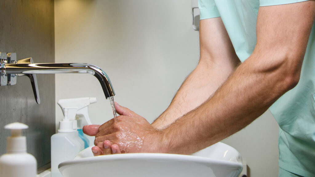 scrubbing your fingers